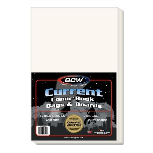 Sleeves 7 1//4 x 10 1//2 Poly 100 BCW Silver Age Comic THICK RESEALABLE Bags