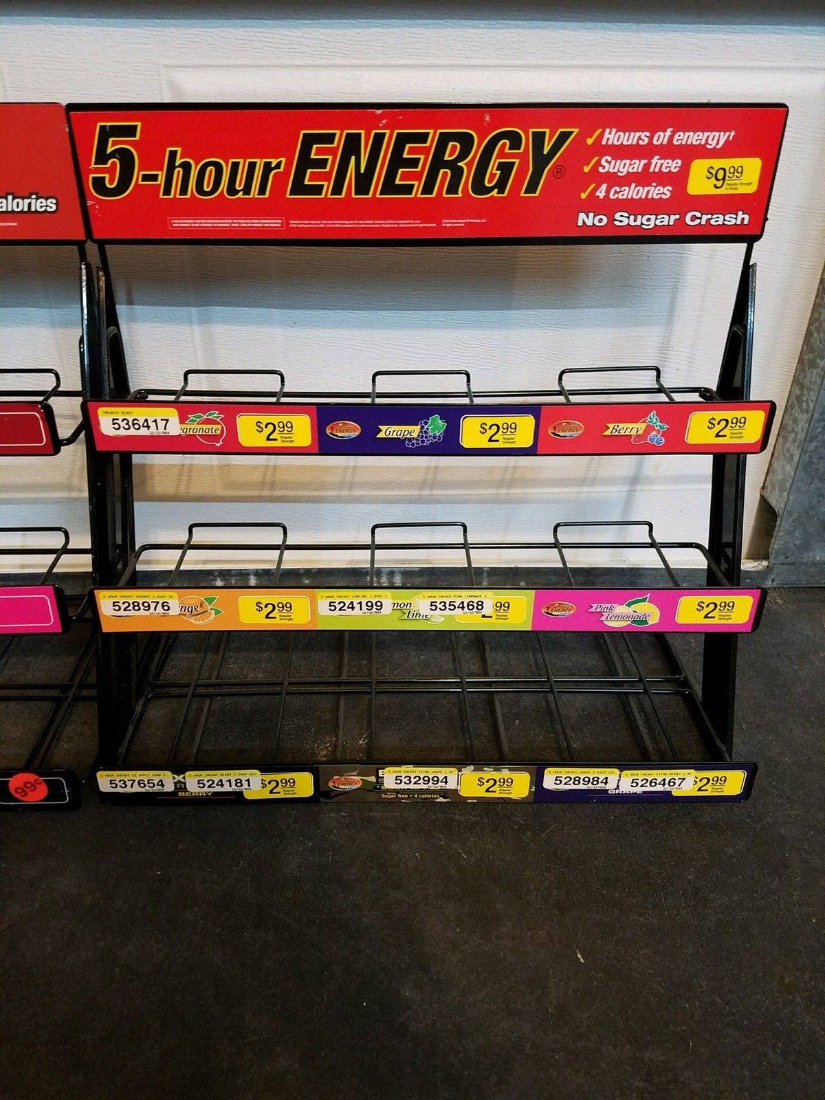 Retail 5 hour Energy Shot 3 Shelf Metal Counter Display Rack Gas