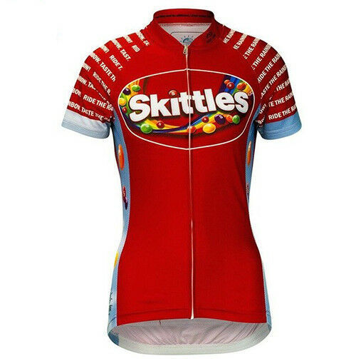SKITTLES CANDY Team Cycling Jersey Retro Road Pro Clothing MTB Short Sleeve Bike