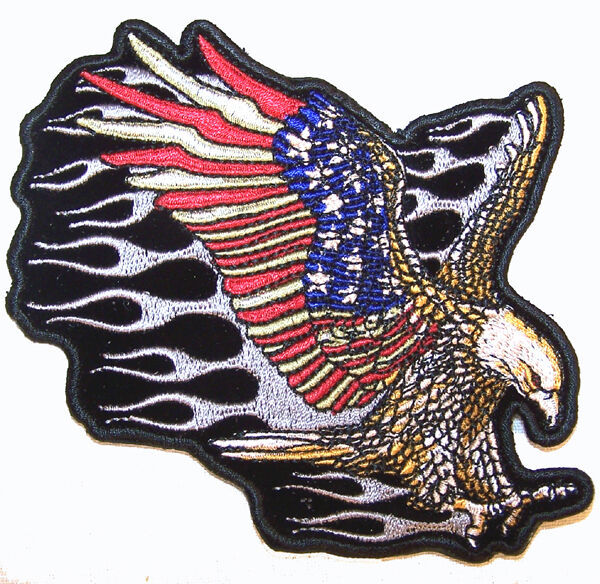 American Flag Attacking Eagle Patch P6010 Hat Jacket Patches Biker