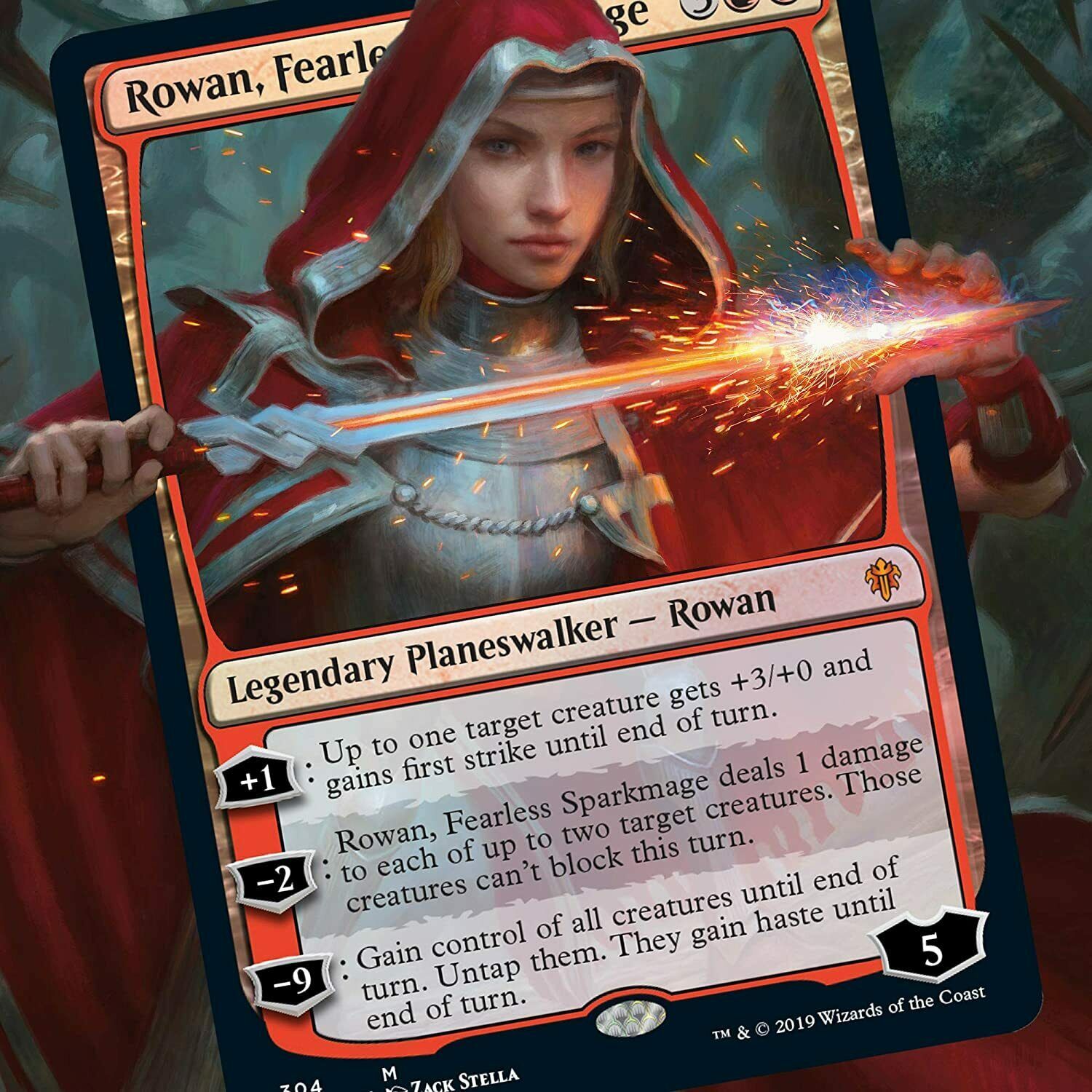 Magic The Gathering Throne of Eldraine Rowan the Fearless Sparkmage