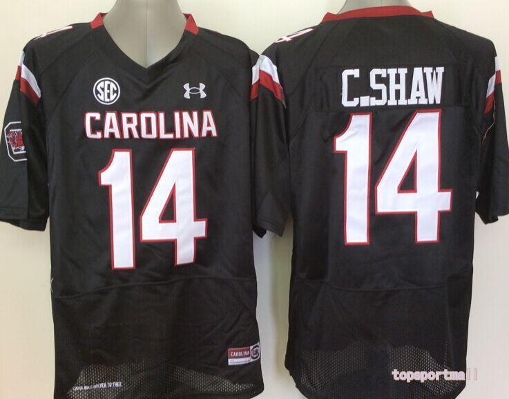 Men South Carolina Gamecock 14 Connor Shaw Black College Football