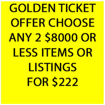 SAT - SUN ONLY PICK ANY 2 $8000 OR LESS ITEMS OR LISTINGS FOR $222  DISCOUNT - $177.60