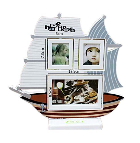 5 inch+3 inch Creative Cartoon Swing Sets Children's Photo Frame Sailboat Model