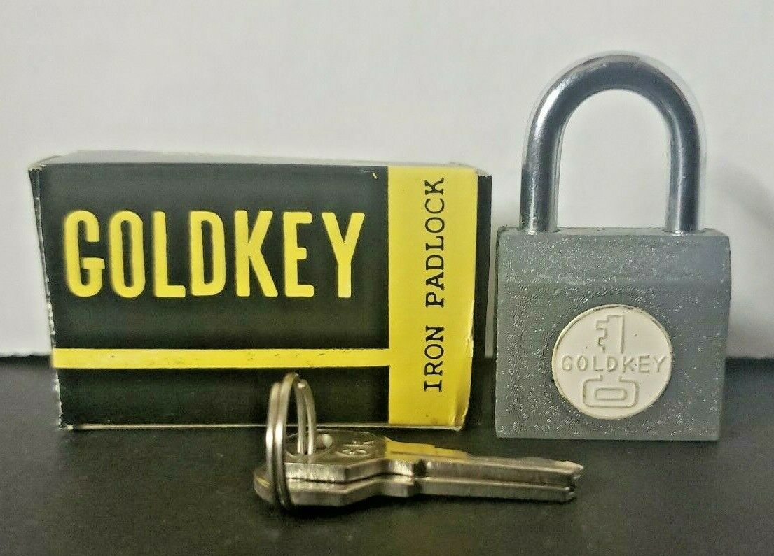 Vintage Gumball Vending Machine Goldkey Iron Padlocks Gray Old Vending