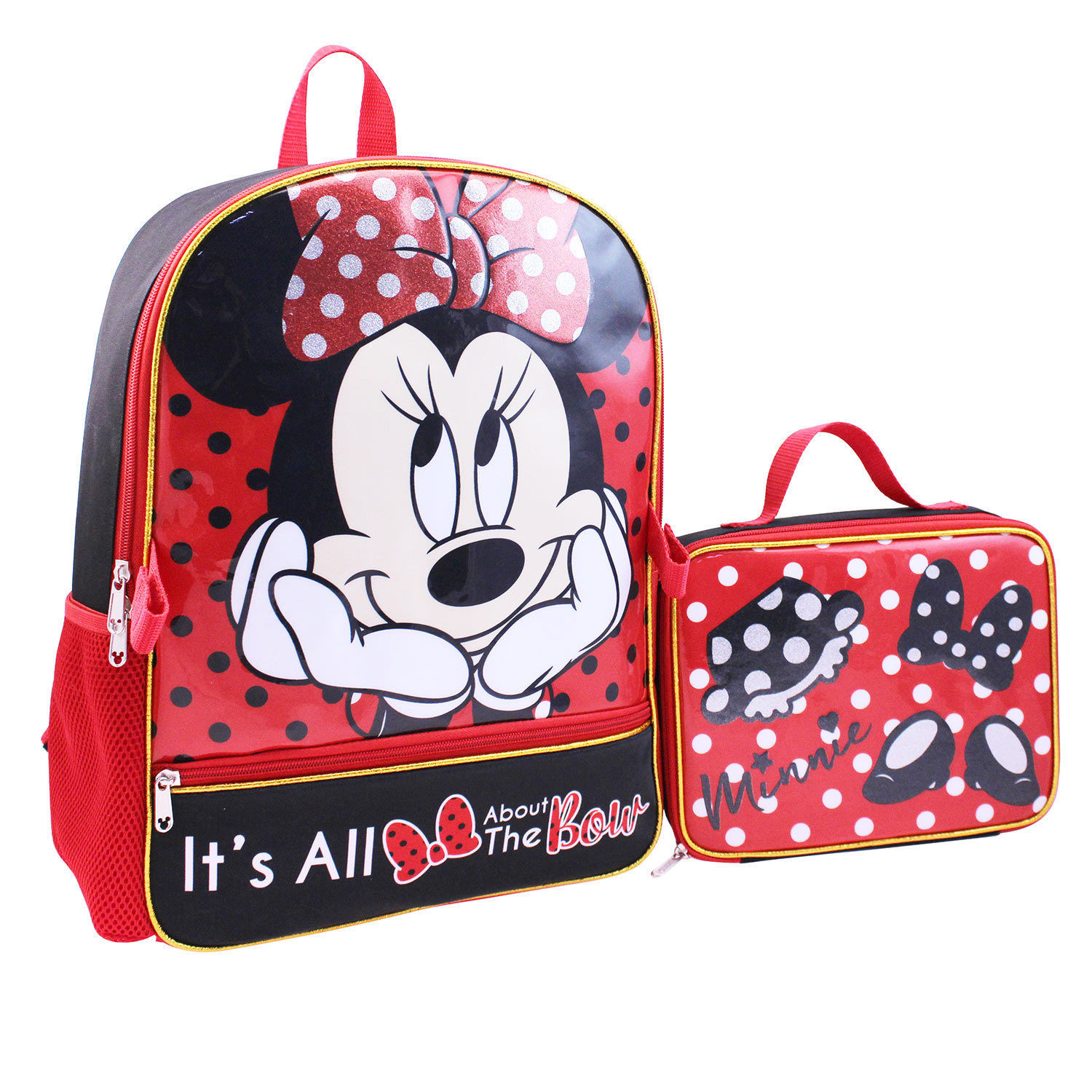 Disney Minnie Mouse Backpack With Lunch Bag Set Red - Bags & Backpacks