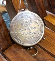 Engraved Brass Compass Gift Not All Those Who Wander are Lost Inspirational Trav