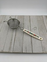 Vintage Ekco Veggie Handle 10 1/2" Hand Held Strainer Screen Sift 3 1/4" Basket - $12.99