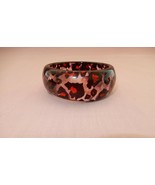 Awesome vintage lucite modernist pink tinged animal print bangle bracelet - $12.00