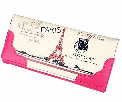 PANDA SUPERSTORE Elegant PU Long Wallet Purse Clutch Wallet Card Holder (Rose Re
