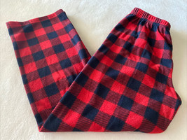 Childrens Place Boys Red Black Plaid Holiday Fleece Pajama Pants 7-8 - $9.31