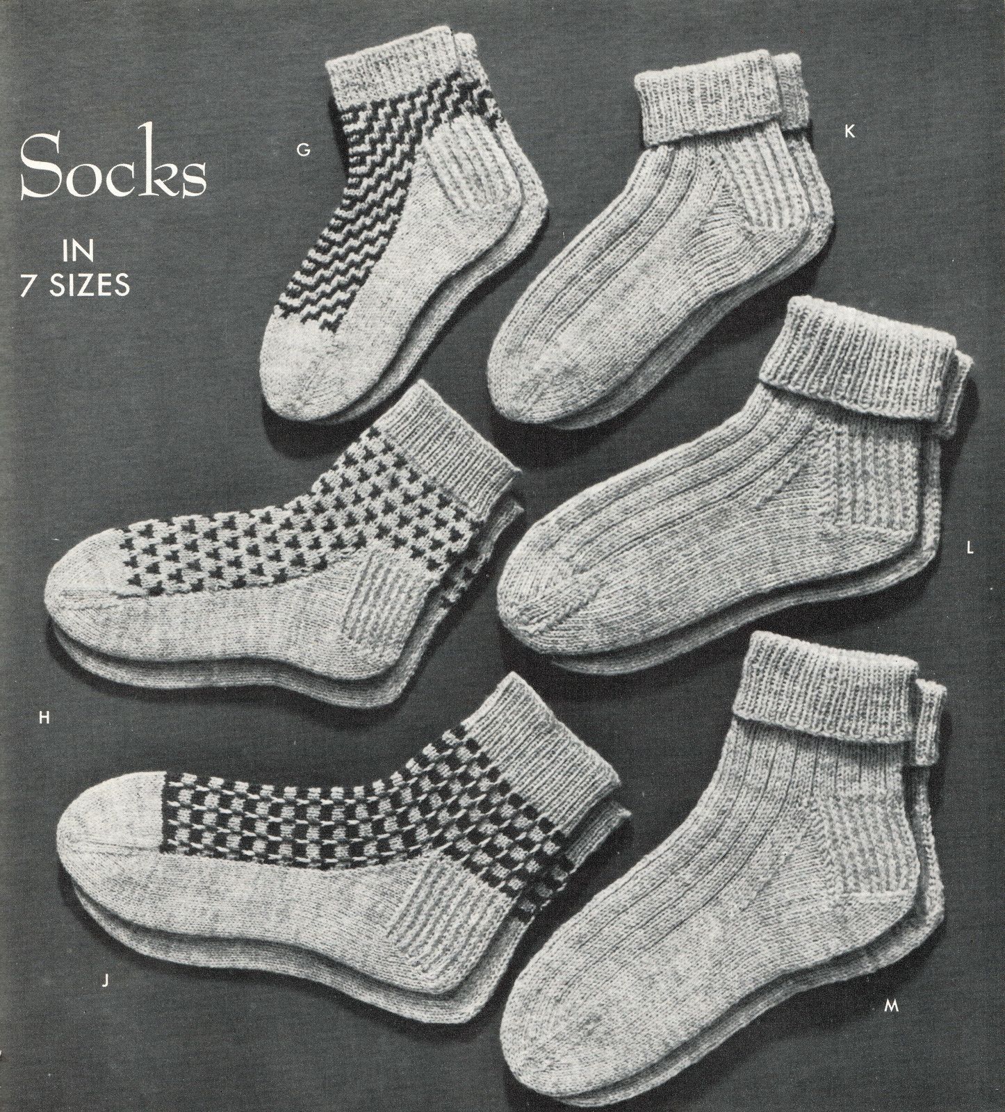 Vintage Knit Childrens Ankle Slack Pant Knee Party Socks Pattern 2-14 ...