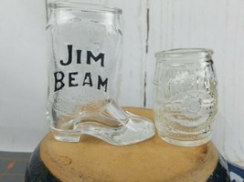 Jim Beam Western Barrel and Cowboy Boot Shot Glass Lot Of 2 or Toothpick... - $17.95