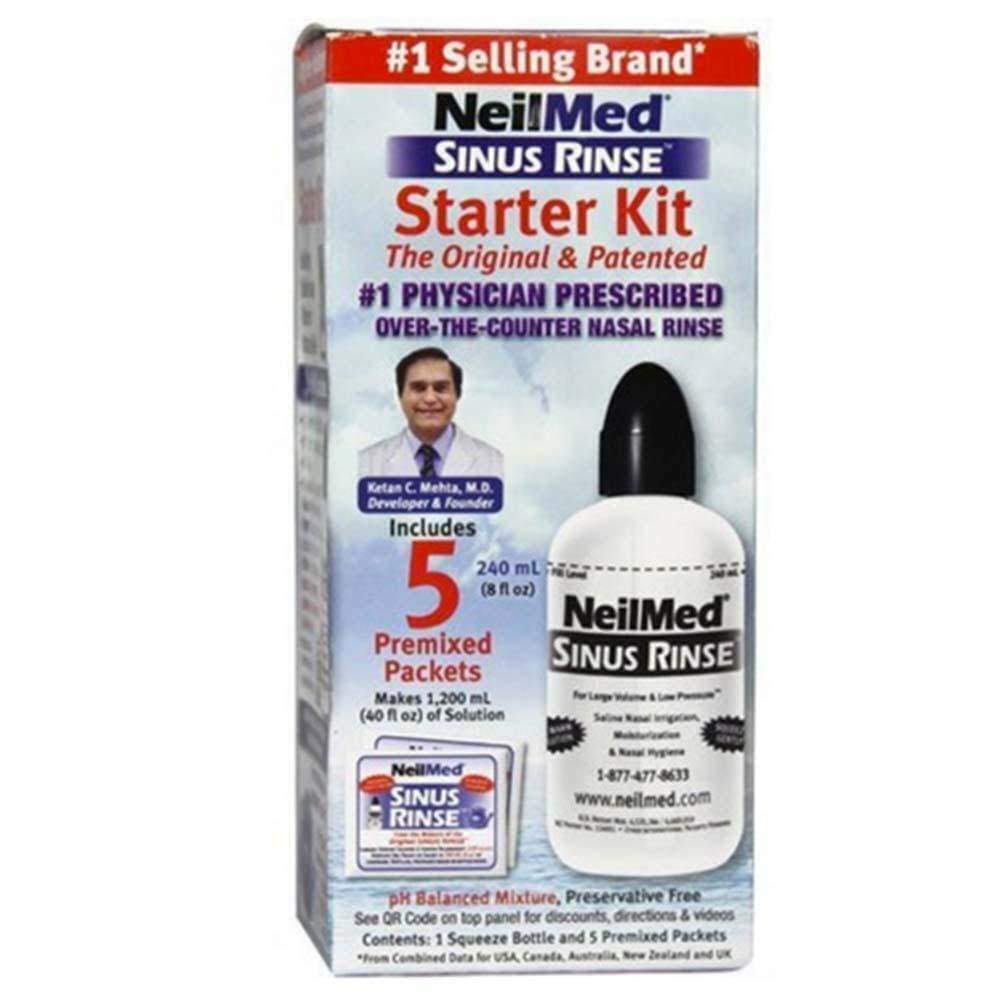 NeilMed Sinus Rinse Starter Kit - 1 Squeeze Bottle - Allergy, Sinus ...