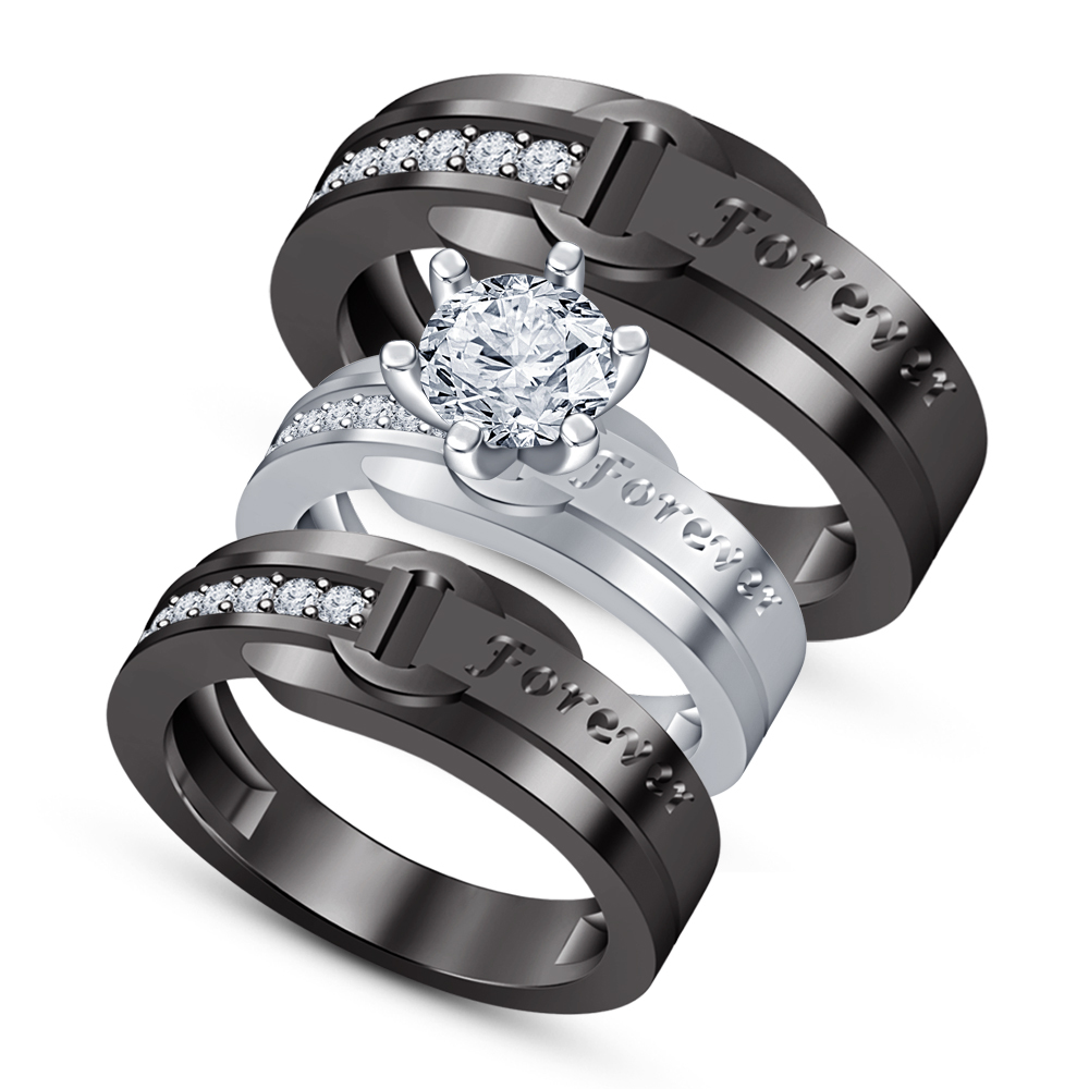 His & Hers Forever Engagement Ring Diamond and similar items