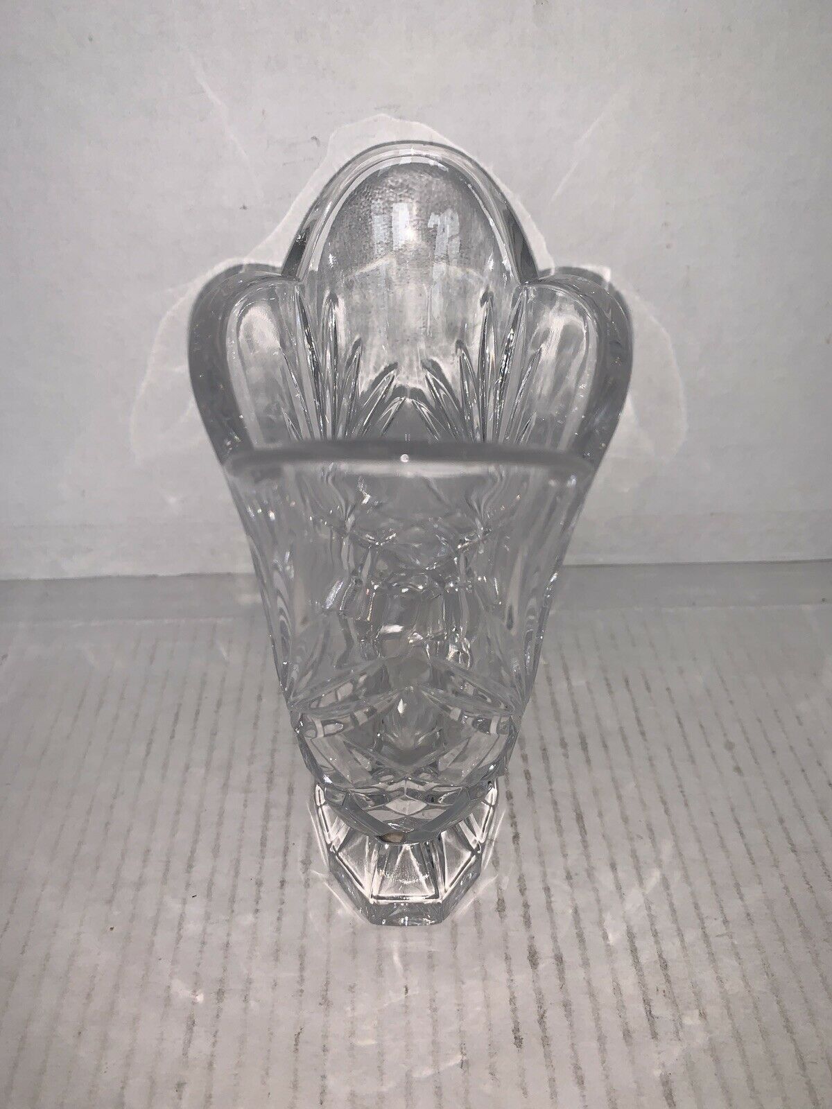Noritake Hampton Hall Collection Full Lead Crystal Oval Bouquet Vase 6.