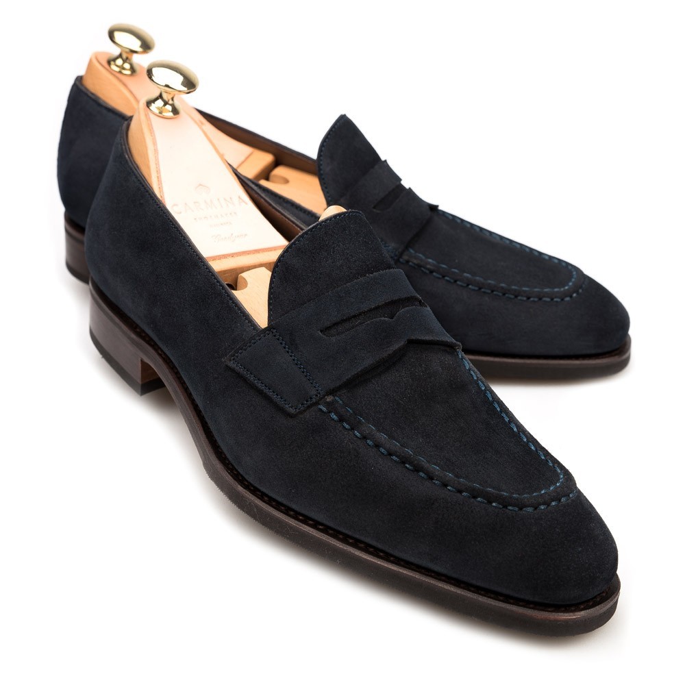 Black Color Pointed Apron Toe Moccasin Loafer Slip Ons Genuine Leather ...
