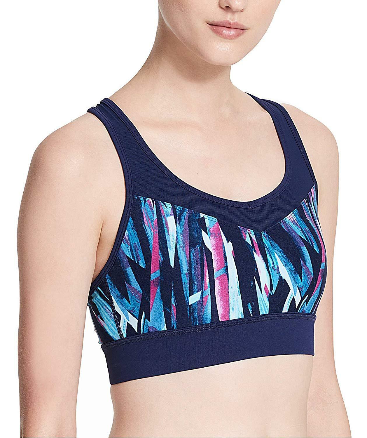 Calvin Klein Performance Women's MediumSupport Racerback Sports Bra, XL, Blue Sports Bras