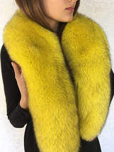 Yellow Fox Fur Collar Saga Furs Big Scarf 55' Inches Stole