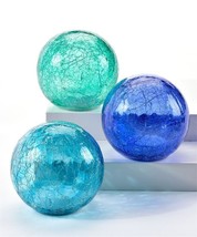 Blue Skies LED Orbs Set of 3 - Teal, Light Blue, Green Colored Garden Home Decor
