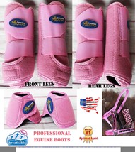 Horse Professional Equine Sports Medicine Splint Bell Boots Pink COMBO 41PKA - $113.84