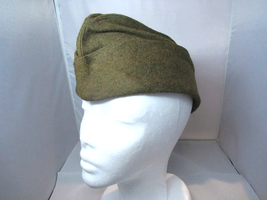 Vintage 1960s Danish army wool side cap military hat garrison forage bro... - $13.50