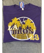 New LeBron James T-Shirt Los Angeles Lakers Shirt King LABron Purple Tee... - $16.99