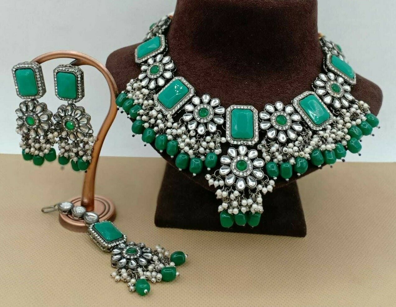 Details about  / Indian Silver Plated Rhinestone Fashion Jewelry Wedding /& Party wear Necklace