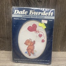 Vtg Dale Burdett Teddy Bears hearts a flutter Cross Stitch Kit Dale Burdett - $9.95