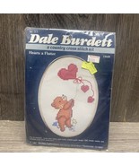 Vtg Dale Burdett Teddy Bears hearts a flutter Cross Stitch Kit Dale Burdett - $9.95