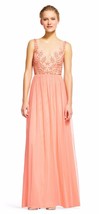 NWT Adrianna Papell Coral Beaded Illusion Dress Size 6 - $119.00