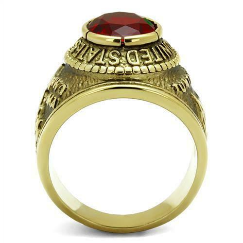 "United States Marines" Siam Red Military Ring Stainless Steel Tusk  12 