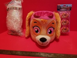 Paw Patrol Easter Basket Kit Pink Plush Tote Sparkle Grass Skye Treat Containers - $18.99