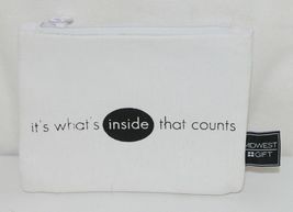 Midwest Gift CBK Three Piece Black White Canvas Zip Up Cosmetic Bag Set image 4