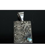 Alex Sanchez Navajo Sterling and Turquoise Petroglyph pendant - $303.88