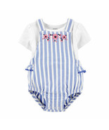Baby Girl Carter&#39;s 24M 2pc Short Coverall Set Embroidery Multicolor  NWT - $19.80