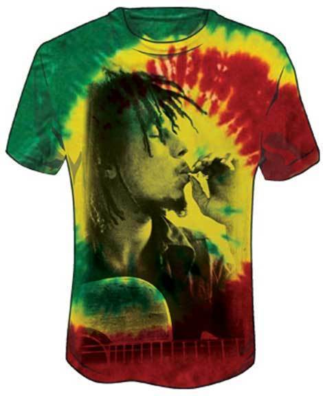 Image of Zion Rootswear Bob Marley Rasta Smoke Hip Hop Music Tie Dye Mens Shirt BM1780
