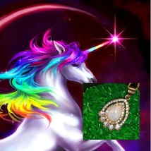 Female Rainbow Unicorn M 8,760 Yrs 18K Gold Plated triplet opal necklace... - $49.00