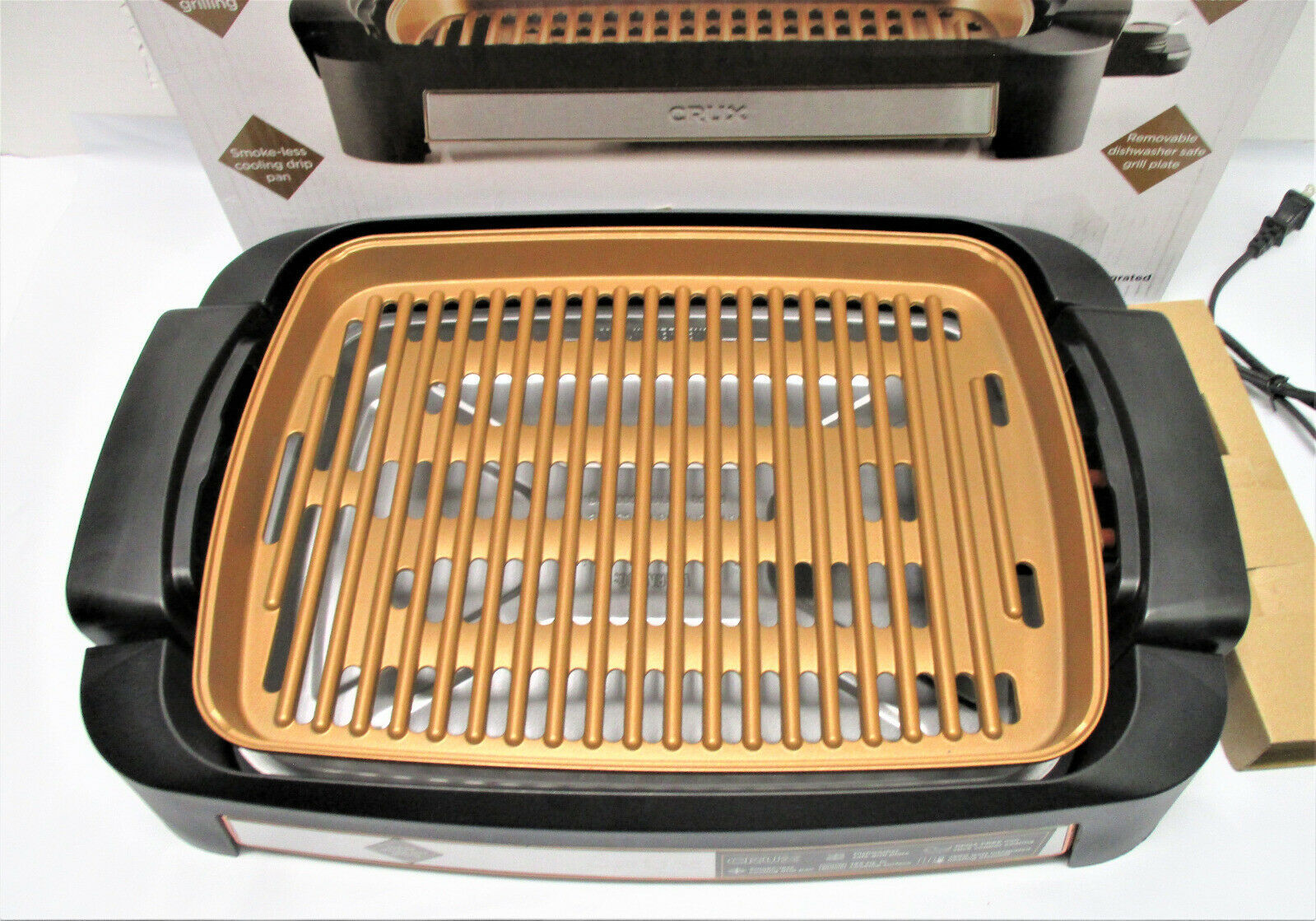 Crux XL Smokeless Electric Tabletop Grill with Copper Accents Grills