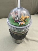 Disney Parks Dogs Figurine Cover Insulation Tumbler Cup with Silicone Straw NEW