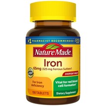Nature Made Iron 65 mg (from Ferrous Sulfate) Tablets, 190 Count  for Re... - $19.99