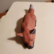 Red Fox Figurine lying down, Vintage Ceramic Hand Crafted Pottery, Animal Figure image 4