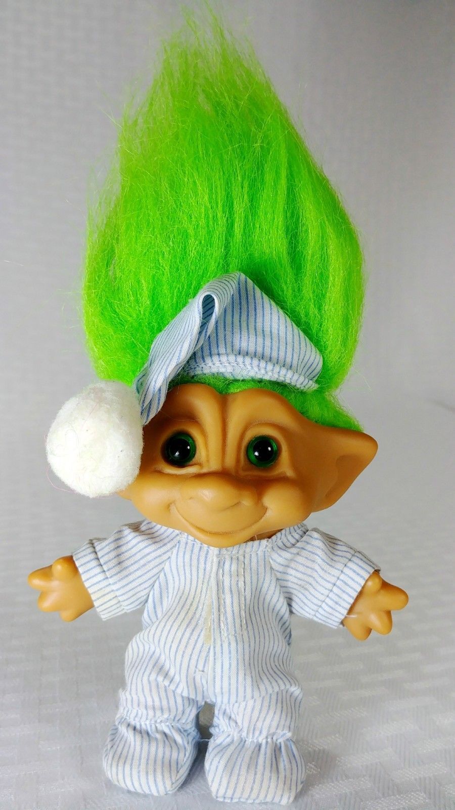 Ace Novelty Treasure Troll Doll 5" Pajamas Hat Green Hair ...