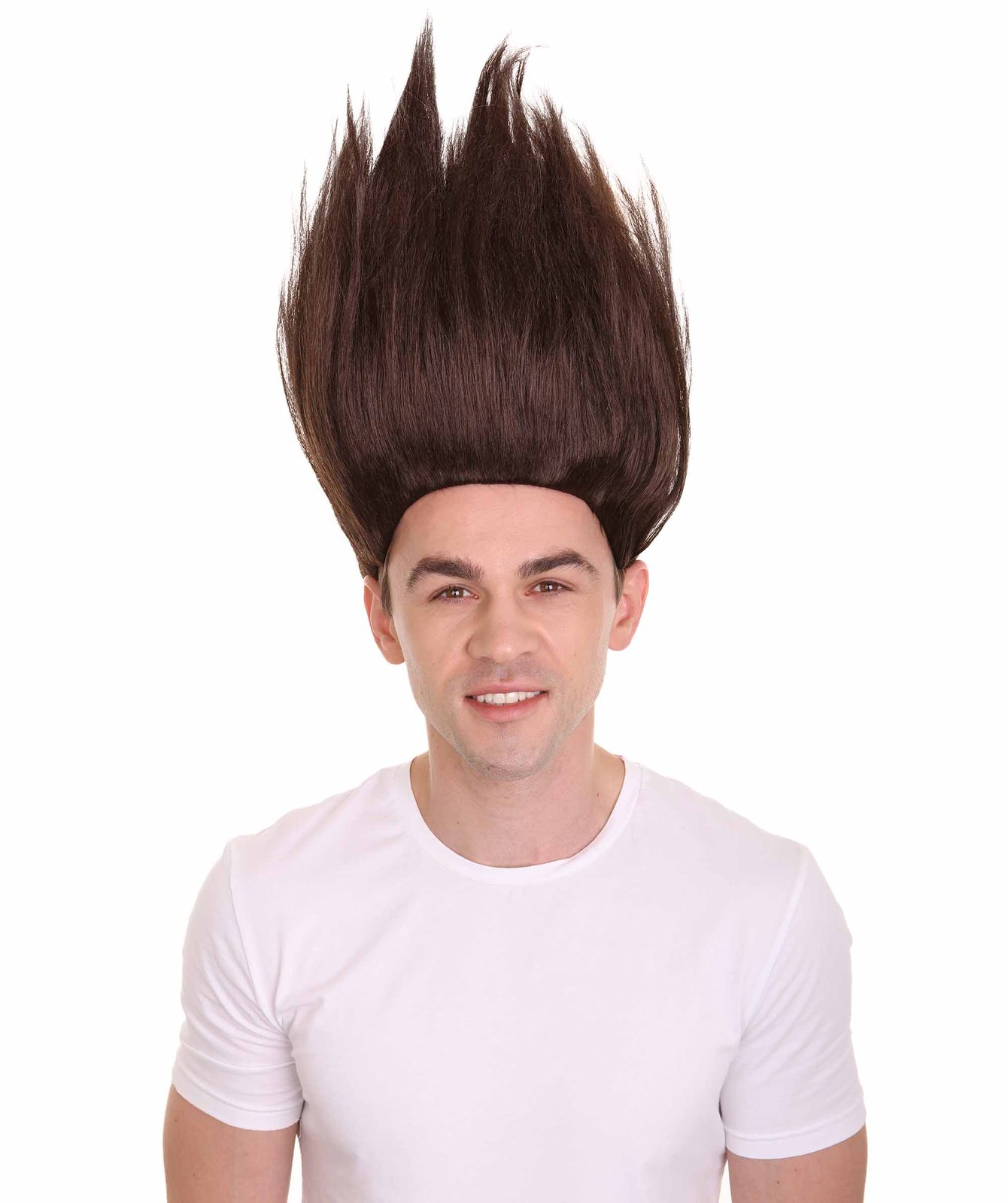 Mens Trolls Black Straight Spiked Wig HM1391 Hair Extensions & Wigs