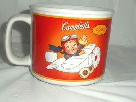 Campbell Kids 100 Years Soup Mug Bowl 2003 Kid in Airplane News Reporter... - $9.89