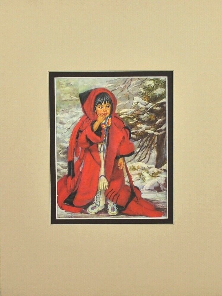 Primary image for 'Winter Baby' by Carol Theroux Print Reproduction 12x9 Mat Ready for Frame