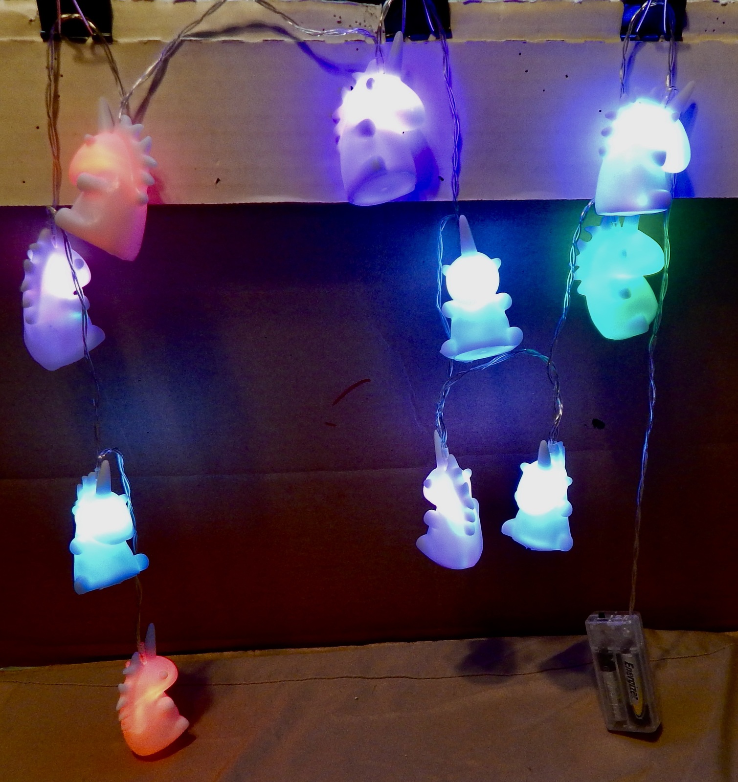 Unicorn LED String Lights Battery Operated 10ea Color Changing 64.9 Long 244E