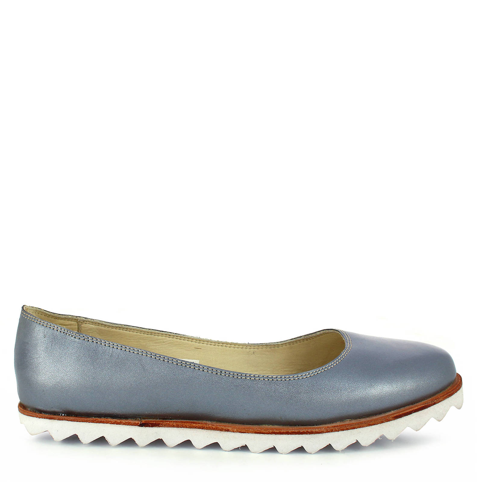 Women's silver Oncextrees Leather Slip-on Flat - Flats & Oxfords