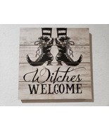 Halloween Vintage Style Witch Boots WITCHES WELCOME Wall Sign Decor 11.75&quot;  - $19.79