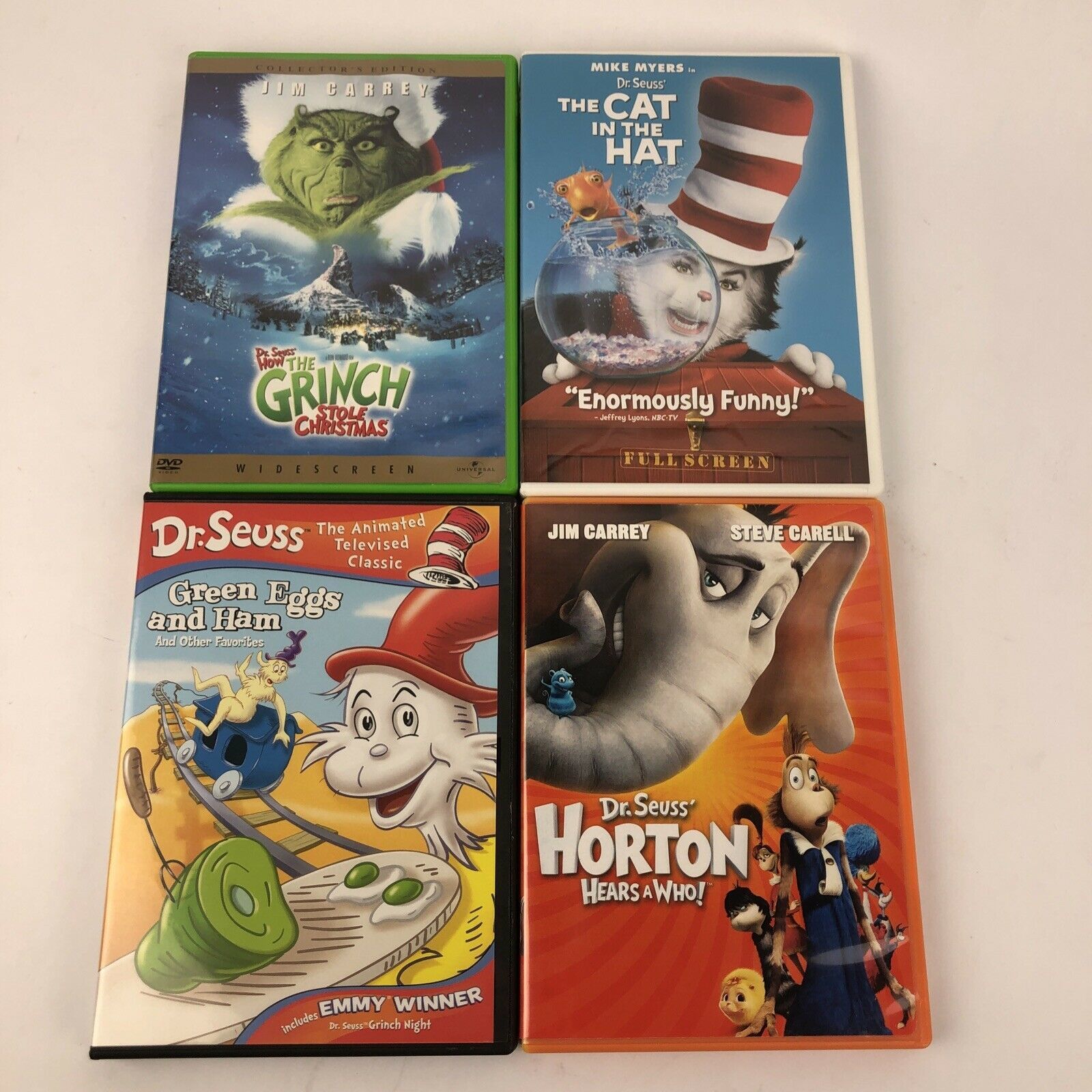 4 x Dr. Seuss DVD Movie Lot -Green Eggs and Ham, Cat in the Hat, The ...